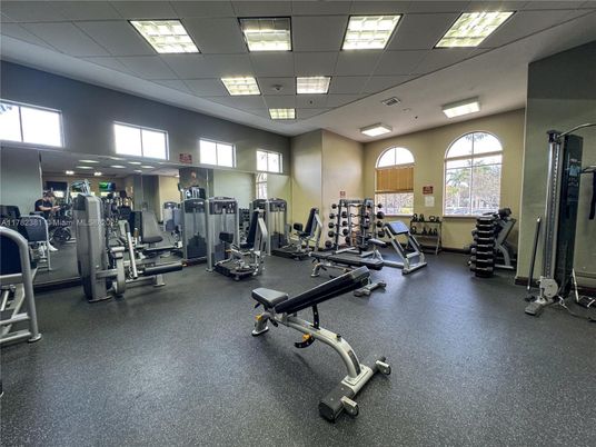 Fitness Equipment, Gym, Interior, Recessed Lighting