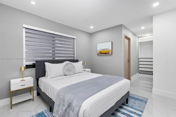 Bedroom, Interior, Marble, Recessed Lighting