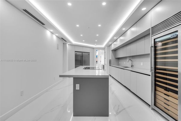 Interior, Kitchen, Marble, Recessed Lighting, Stainless Steel Appliances