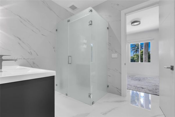 Bathroom, Glass Shower, Interior, Marble, Marble Walls