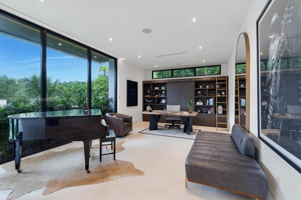 Home Office, Interior, Piano, Recessed Lighting