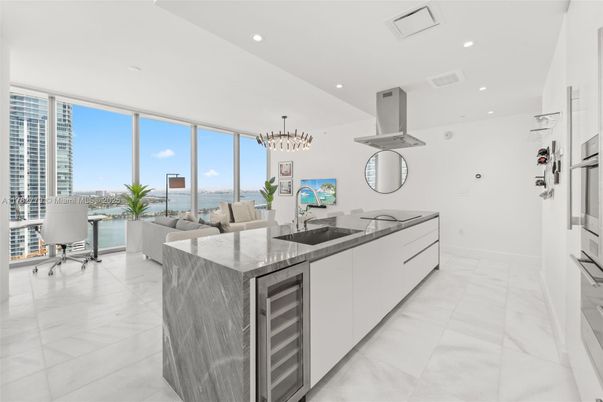 Chandelier, Interior, Kitchen, Living room, Marble, Recessed Lighting, Water