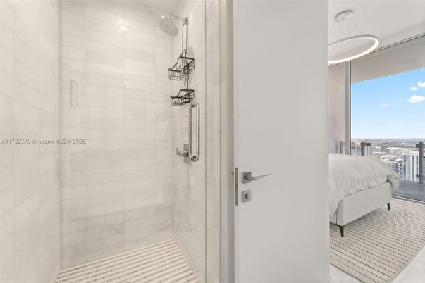 Bathroom, Bedroom, Glass Shower, Interior, Pendant Lights