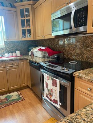 Interior, Kitchen, Stainless Steel Appliances, Wood Texture Flooring