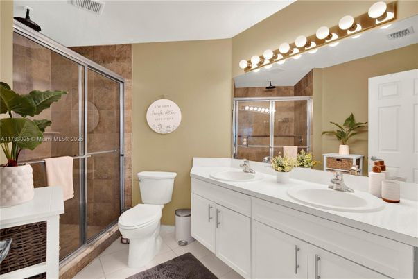 Bathroom, Dual Sink Vanities, Glass Shower, Interior