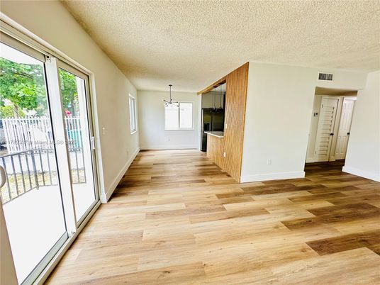 Empty room, Interior, Pendant Lights, Wood Texture Flooring
