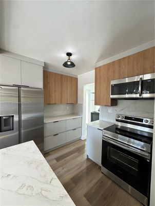 Interior, Kitchen, Stainless Steel Appliances, Wood Texture Flooring