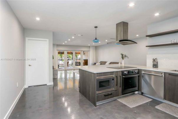 Interior, Kitchen, Pendant Lights, Recessed Lighting, Stainless Steel Appliances
