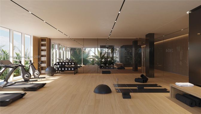 Fitness Equipment, Interior, Wood Texture Flooring