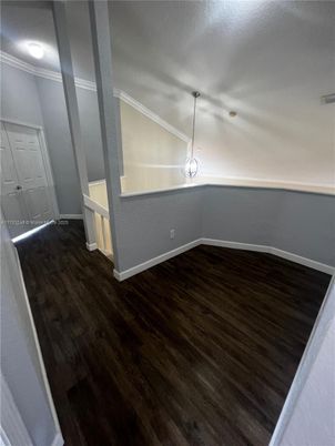 Empty room, Interior, Pendant Lights, Wood Texture Flooring