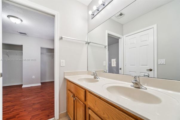 Bathroom, Dual Sink Vanities, Interior, Wood Texture Flooring