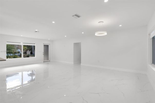 Empty room, Interior, Marble, Pendant Lights, Recessed Lighting