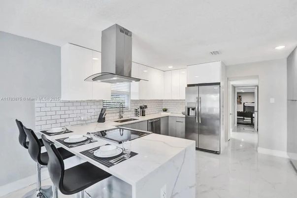Interior, Kitchen, Marble, Recessed Lighting, Stainless Steel Appliances