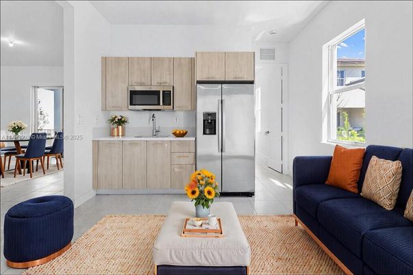 Dining room, Interior, Kitchen, Living room, Recessed Lighting, Stainless Steel Appliances