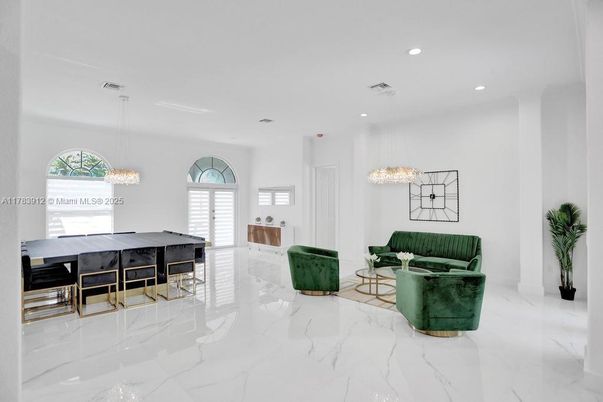 Chandelier, Dining room, Interior, Marble, Pendant Lights, Recessed Lighting