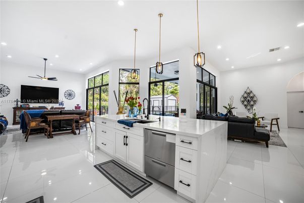 Dining room, Interior, Kitchen, Living room, Pendant Lights, Recessed Lighting
