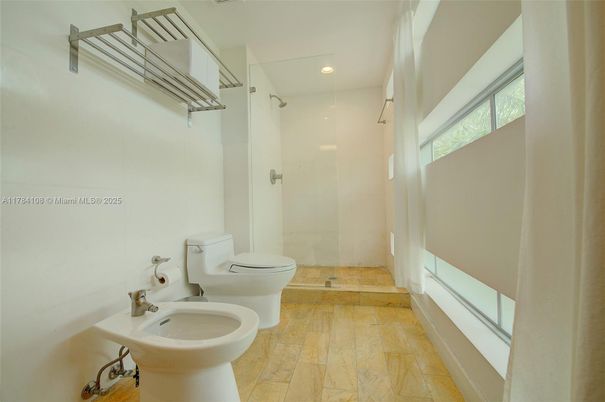 Bathroom, Interior, Recessed Lighting, Wood Texture Flooring