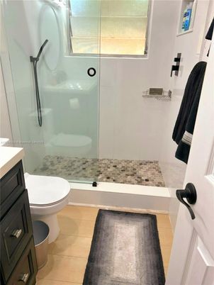 Bathroom, Glass Shower, Interior, Wood Texture Flooring