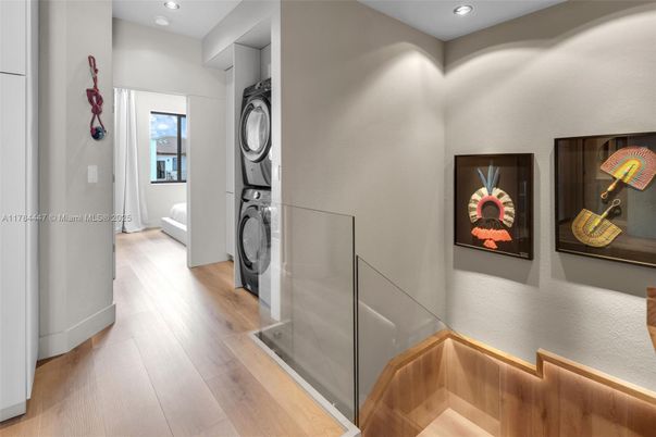 Interior, Recessed Lighting, Utility Closets, Washer, Wood Texture Flooring