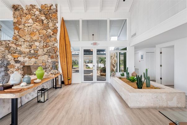 Interior, Stone Walls, Wood Texture Flooring