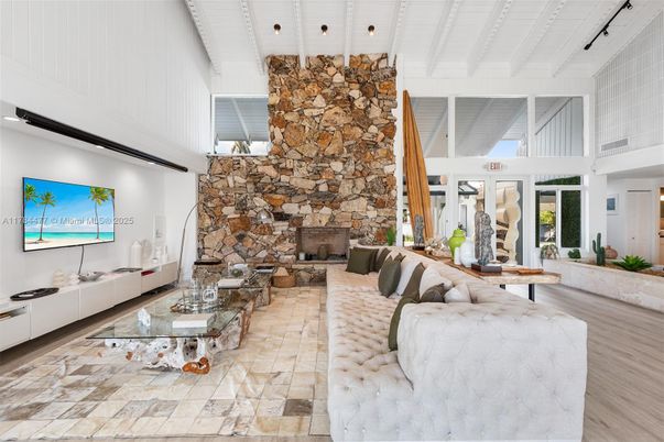 Fireplace, Interior, Living room, Stone Walls