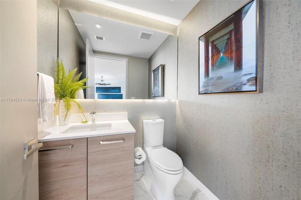 Bathroom, Interior, Marble, Recessed Lighting