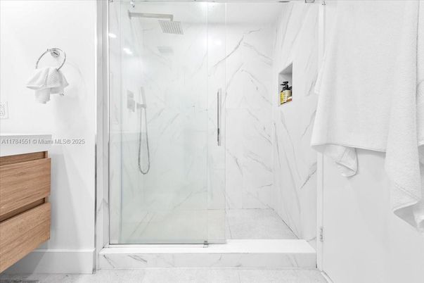 Bathroom, Glass Shower, Interior, Marble, Marble Walls