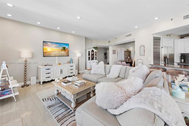 Interior, Kitchen, Living room, Recessed Lighting, Stainless Steel Appliances, Wood Texture Flooring