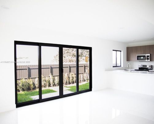 Empty room, Interior, Kitchen, Stainless Steel Appliances
