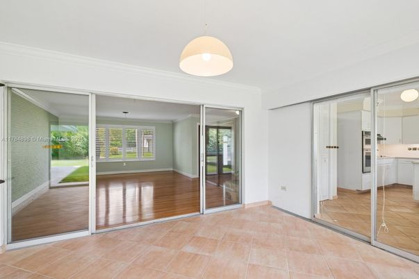 Empty room, Interior, Kitchen, Pendant Lights, Wood Texture Flooring