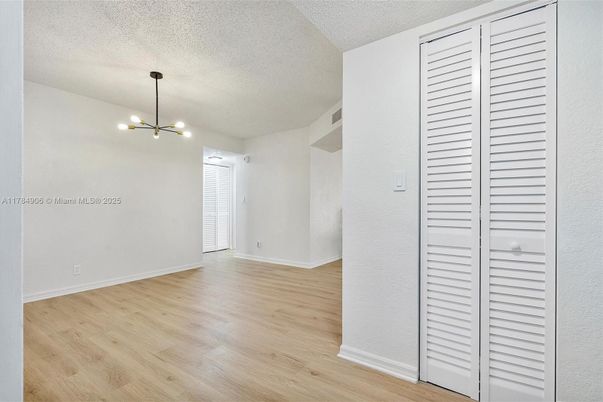 Empty room, Interior, Pendant Lights, Wood Texture Flooring
