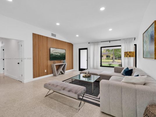Interior, Living room, Projection Screen, Recessed Lighting