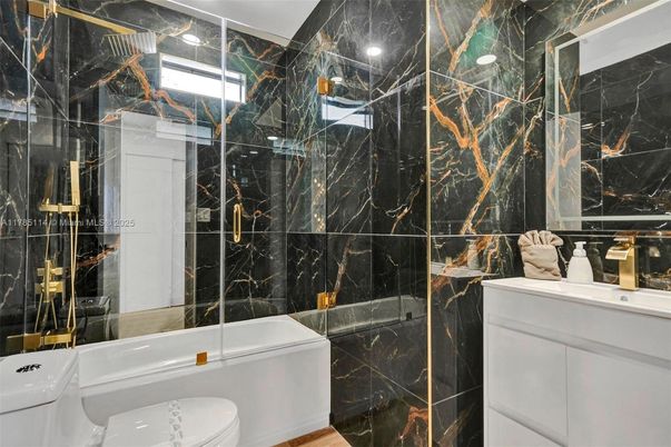 Bathroom, Glass Shower, Interior, Marble Walls
