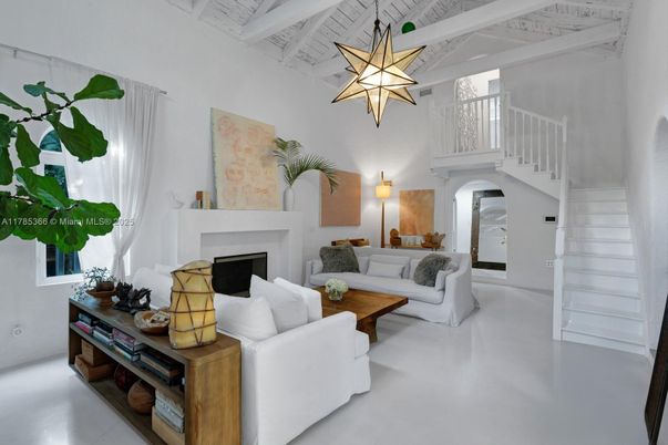 Fireplace, Interior, Living room, Pendant Lights