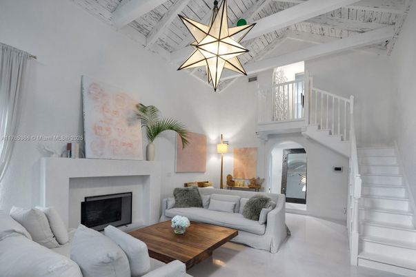 Fireplace, Interior, Living room, Pendant Lights