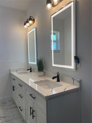Bathroom, Dual Sink Vanities, Interior, Marble