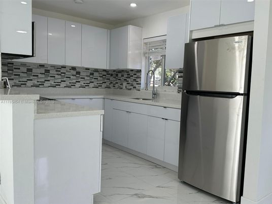 Interior, Kitchen, Marble, Recessed Lighting, Stainless Steel Appliances