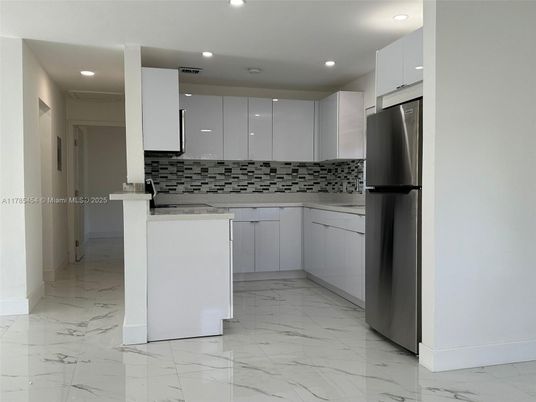 Interior, Kitchen, Marble, Recessed Lighting, Stainless Steel Appliances