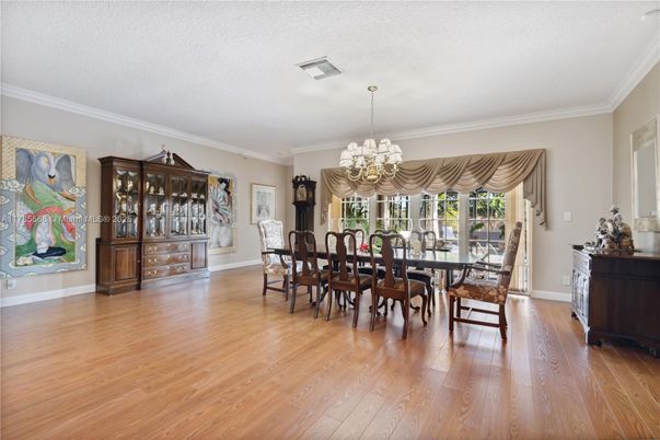 Chandelier, Dining room, Interior, Wood Texture Flooring