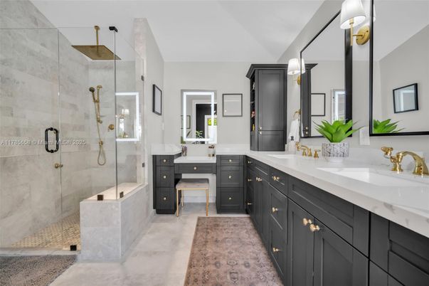 Bathroom, Dual Sink Vanities, Glass Shower, Interior