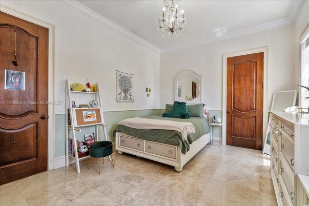 Bedroom, Chandelier, Interior