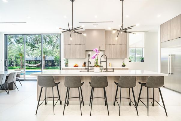 Interior, Kitchen, Pendant Lights, Recessed Lighting, Stainless Steel Appliances