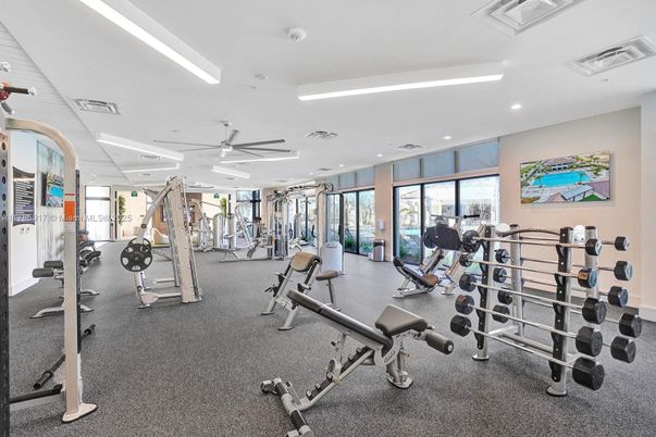 Fitness Equipment, Gym, Interior, Recessed Lighting