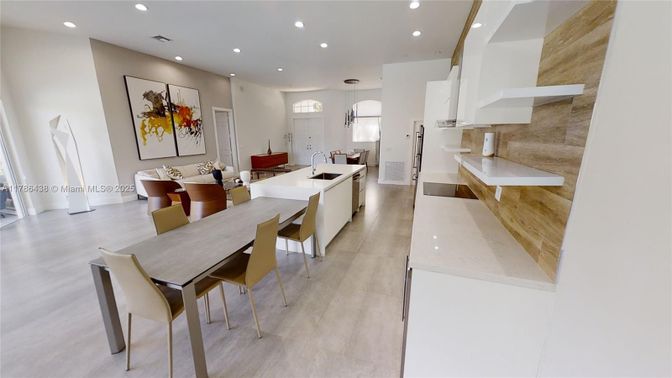 Dining room, Interior, Kitchen, Living room, Pendant Lights, Recessed Lighting