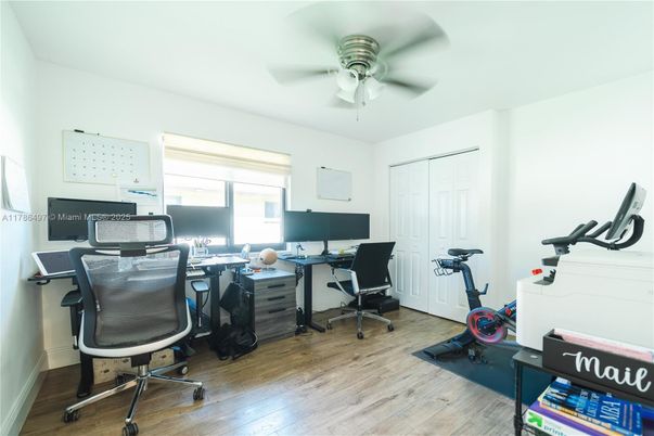 Fitness Equipment, Home Office, Interior, Wood Texture Flooring
