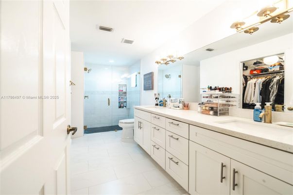 Bathroom, Dual Sink Vanities, Glass Shower, Interior, Walk-in Closets