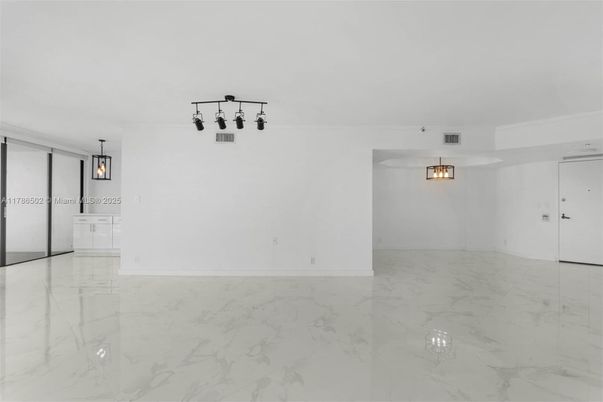 Empty room, Interior, Marble, Pendant Lights