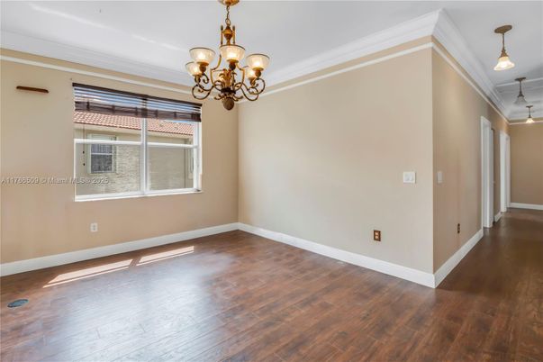 Chandelier, Empty room, Interior, Pendant Lights, Wood Texture Flooring
