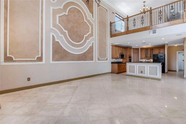 Chandelier, Interior, Kitchen, Marble, Recessed Lighting
