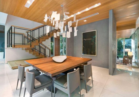 Dining room, Interior, Recessed Lighting, Wooden Ceilings